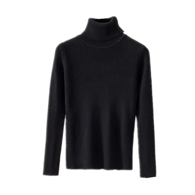 Women's Winter Turtleneck Sweater Purple Solid Color