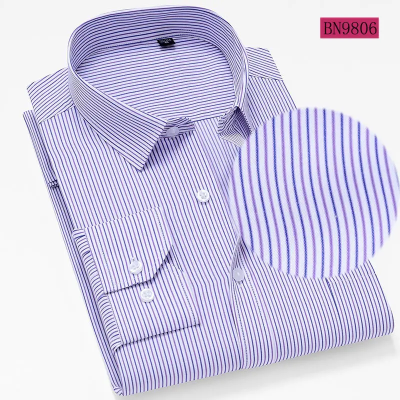 Men's Blue Striped Long Sleeve Shirt - Image 5
