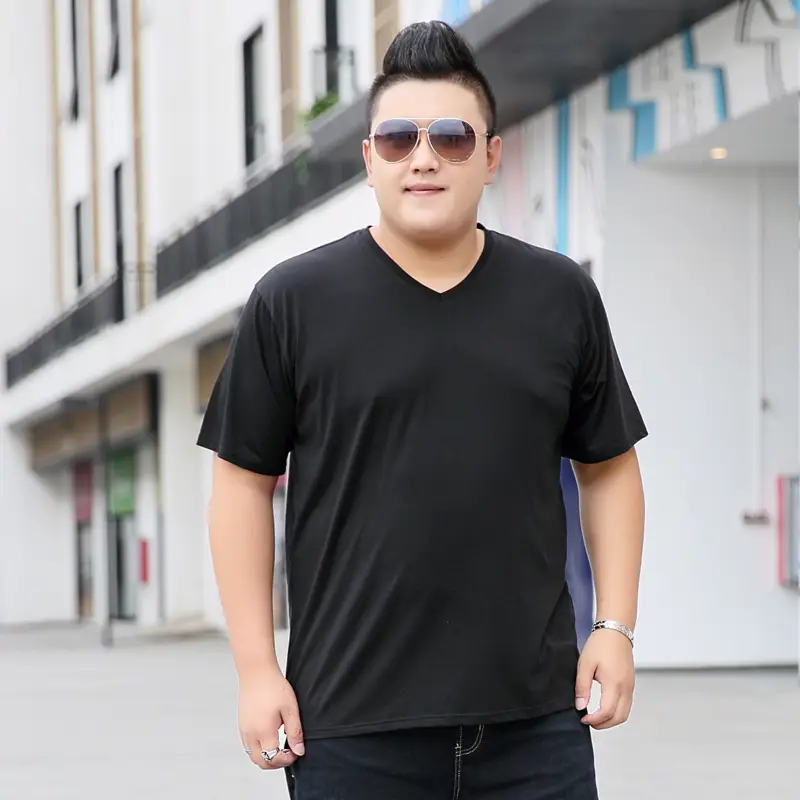 Bi Meng 2019 Plus Size Red V-Neck T-Shirt - Image 4