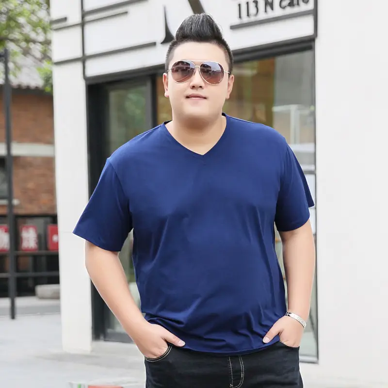 Bi Meng 2019 Plus Size Red V-Neck T-Shirt - Image 5