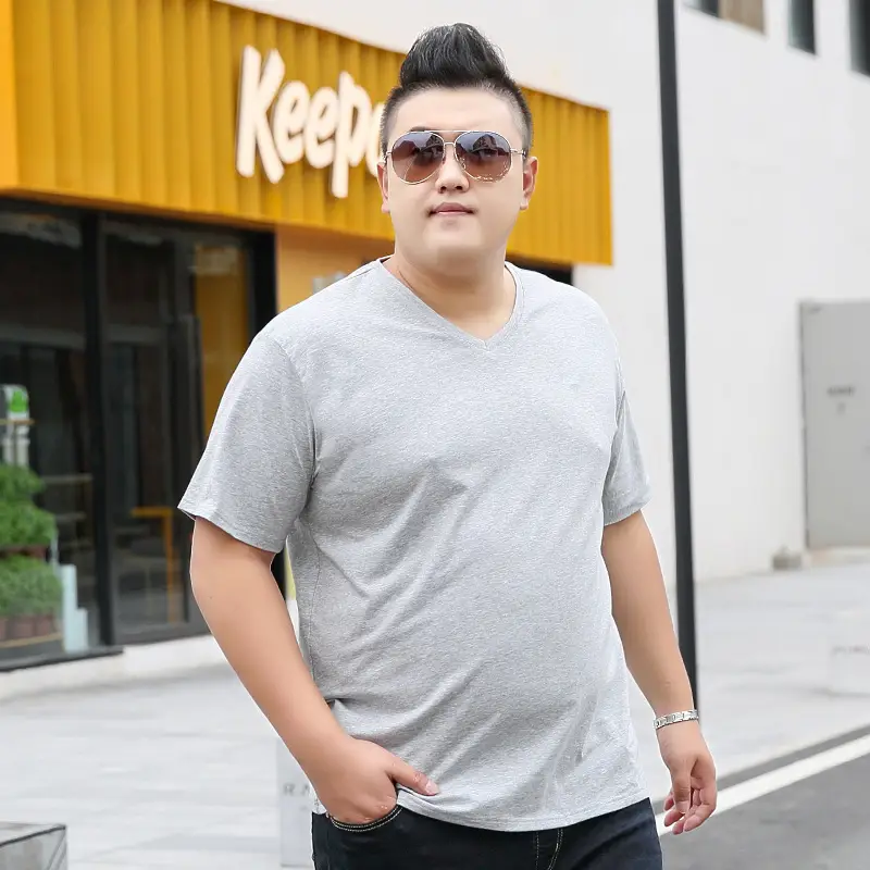 Bi Meng 2019 Plus Size Red V-Neck T-Shirt - Image 3
