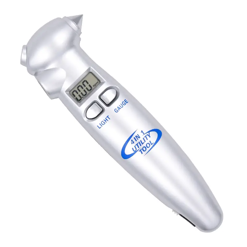 Digital Tire Pressure Gauge Safety Hammer Flashlight Cutter Four-In-One - Image 5