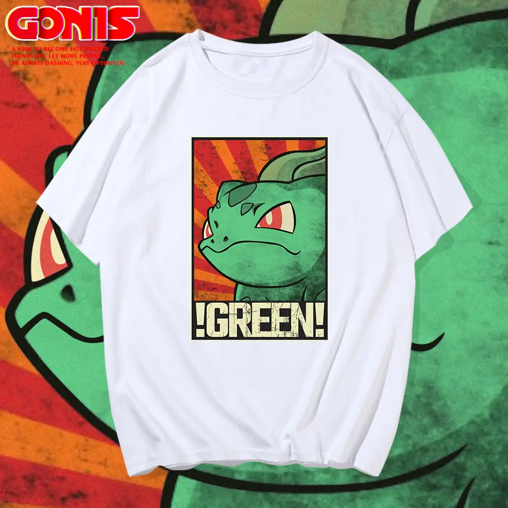 Japanese Anime T-Shirt Green Frog Pure Cotton Summer - Image 9