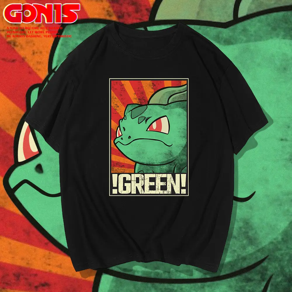 Japanese Anime T-Shirt Green Frog Pure Cotton Summer - Image 10