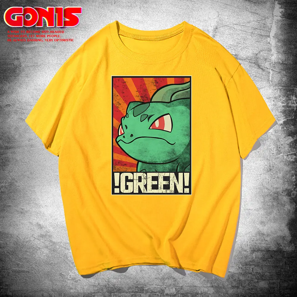 Japanese Anime T-Shirt Green Frog Pure Cotton Summer - Image 3