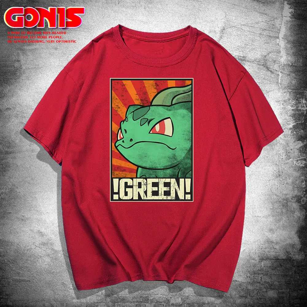 Japanese Anime T-Shirt Green Frog Pure Cotton Summer - Image 4