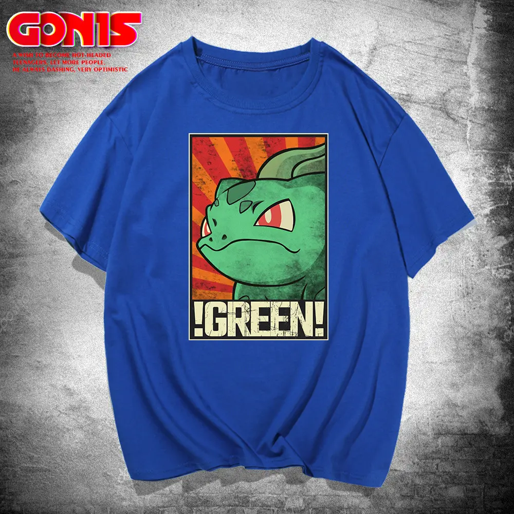 Japanese Anime T-Shirt Green Frog Pure Cotton Summer - Image 5