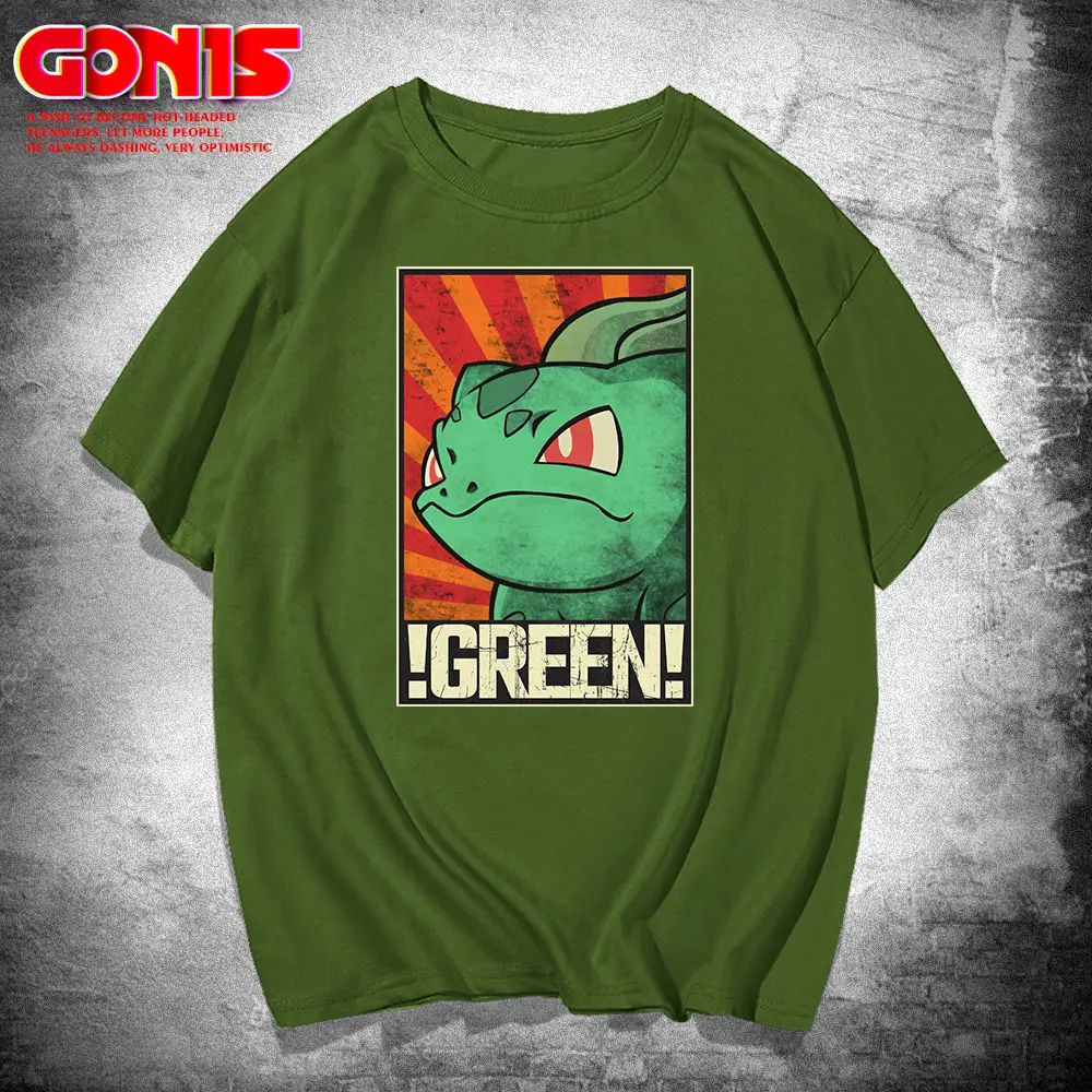 Japanese Anime T-Shirt Green Frog Pure Cotton Summer - Image 6