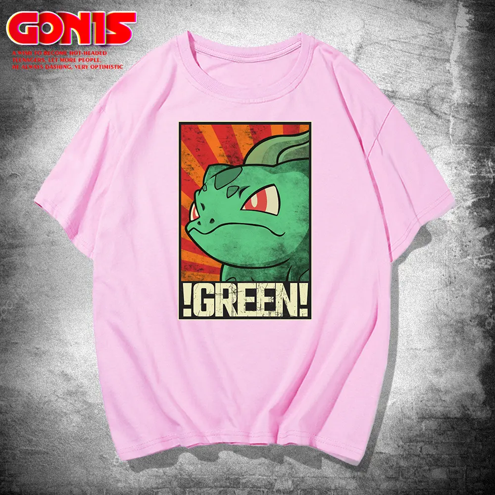 Japanese Anime T-Shirt Green Frog Pure Cotton Summer - Image 8