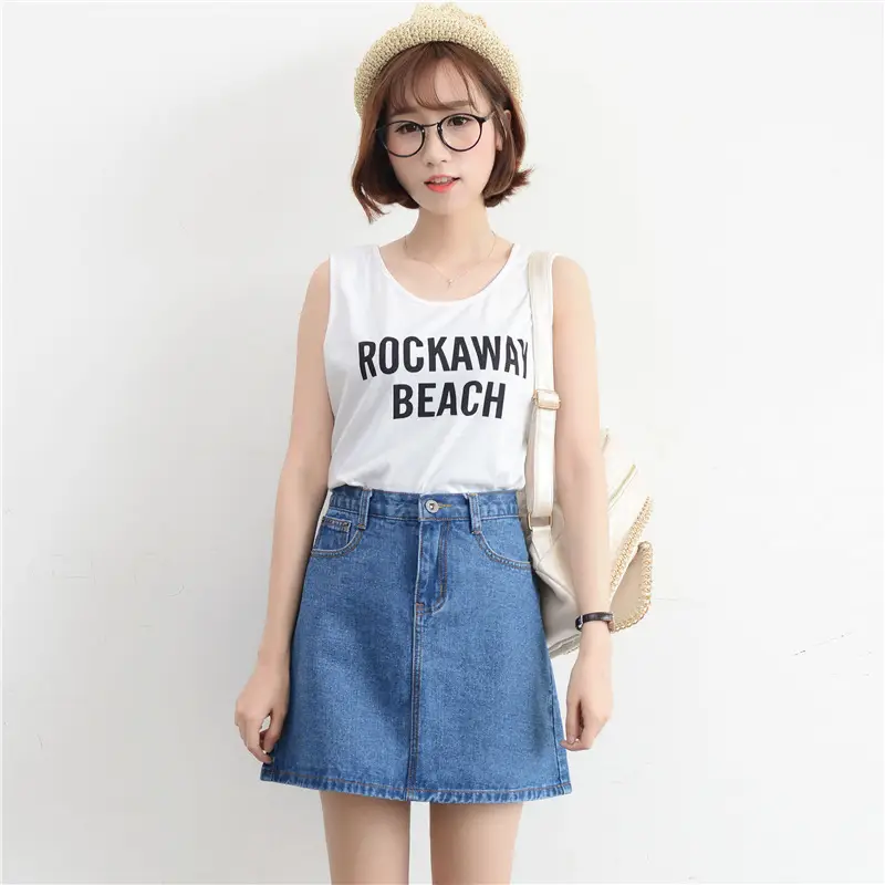 2024 Rockaway Beach Denim Skirt High Waist - Image 8