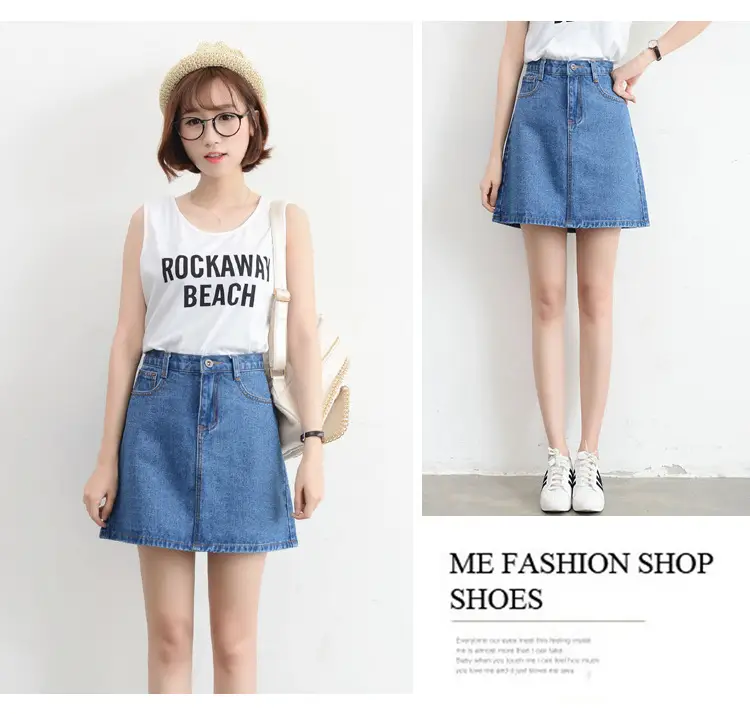 2024 Rockaway Beach Denim Skirt High Waist — feature 15