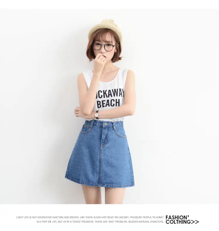 2024 Rockaway Beach Denim Skirt High Waist — feature 17