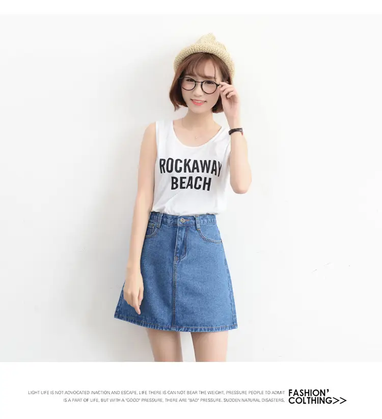 2024 Rockaway Beach Denim Skirt High Waist — feature 18