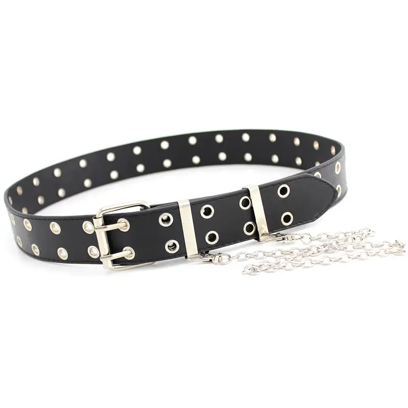 Ladies Hip-hop Belt Iron Ring Chain Double Row Steam Eye - Image 8