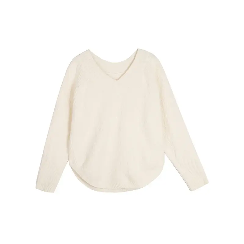 Women V-Neck Lazy Sweater Cotton 2023 Winter - Image 10
