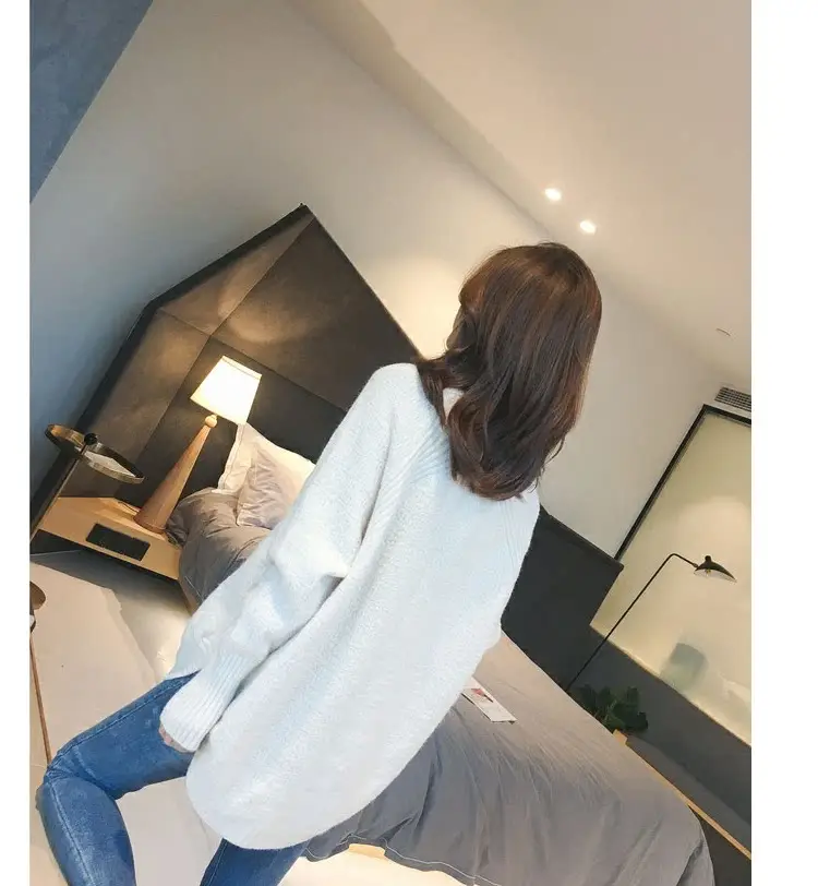 Women V-Neck Lazy Sweater Cotton 2023 Winter — feature 15