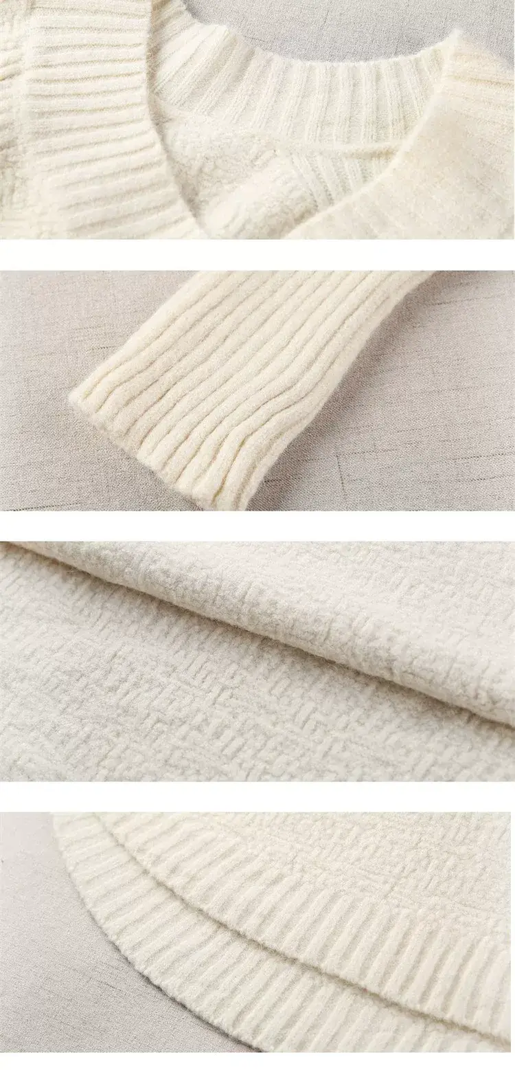 Women V-Neck Lazy Sweater Cotton 2023 Winter — feature 29