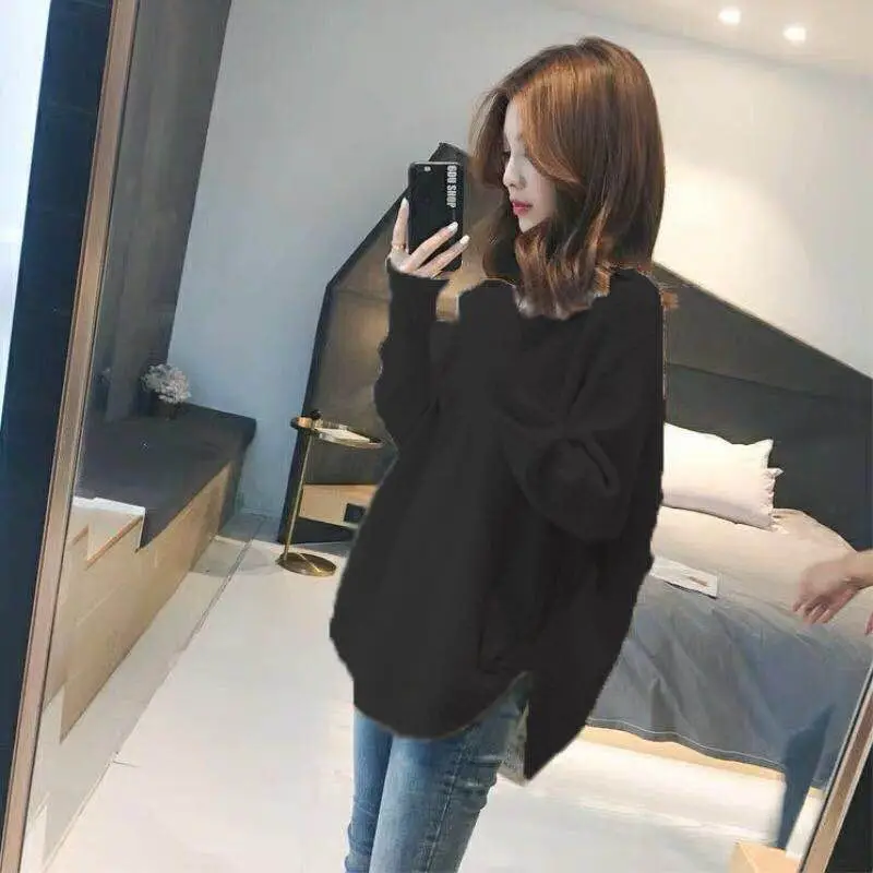 Women V-Neck Lazy Sweater Cotton 2023 Winter - Image 2
