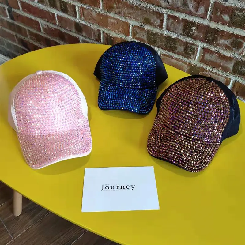 Women's Spring Diamond Hats Pink Black Korean Style - Image 11