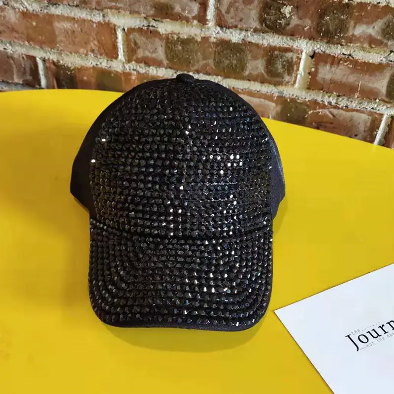Women's Spring Diamond Hats Pink Black Korean Style - Image 3