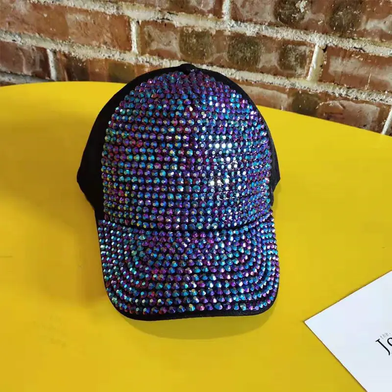 Women's Spring Diamond Hats Pink Black Korean Style - Image 9