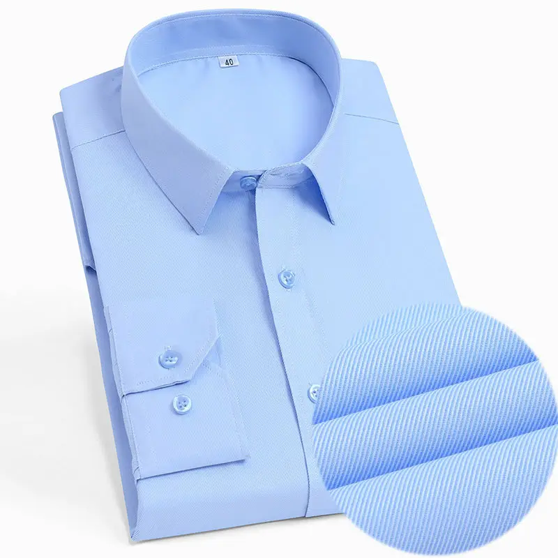 White Long Sleeve Shirt for Men Spring Autumn - Image 10