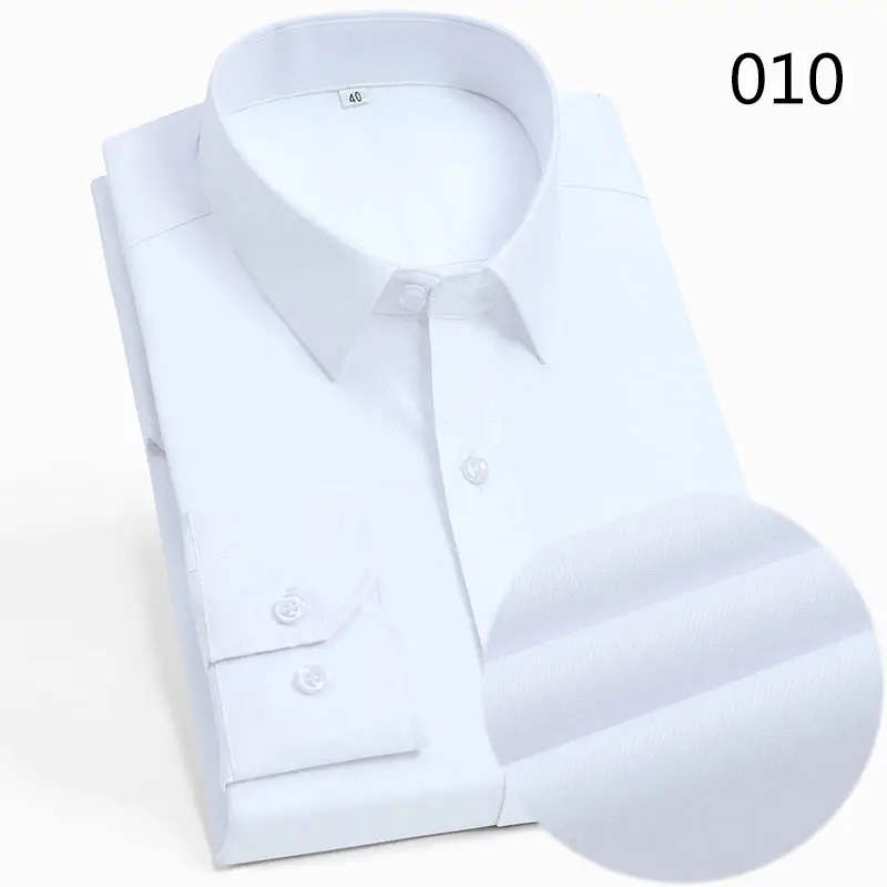 White Long Sleeve Shirt for Men Spring Autumn - Image 6