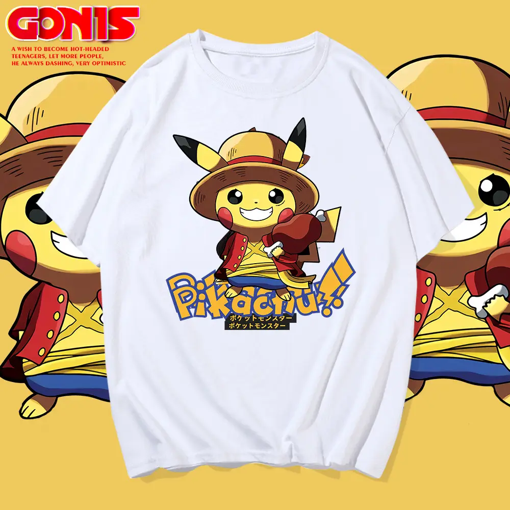 Pikachu Luffy Green T-Shirt for Men Women - Image 11