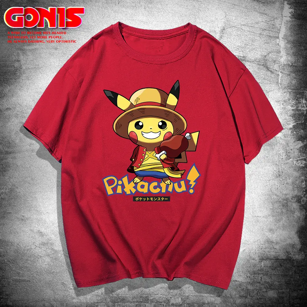 Pikachu Luffy Green T-Shirt for Men Women - Image 12
