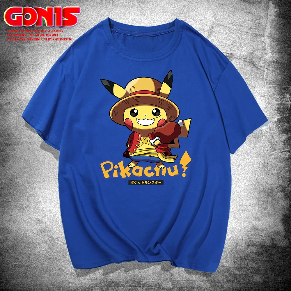 Pikachu Luffy Green T-Shirt for Men Women - Image 13