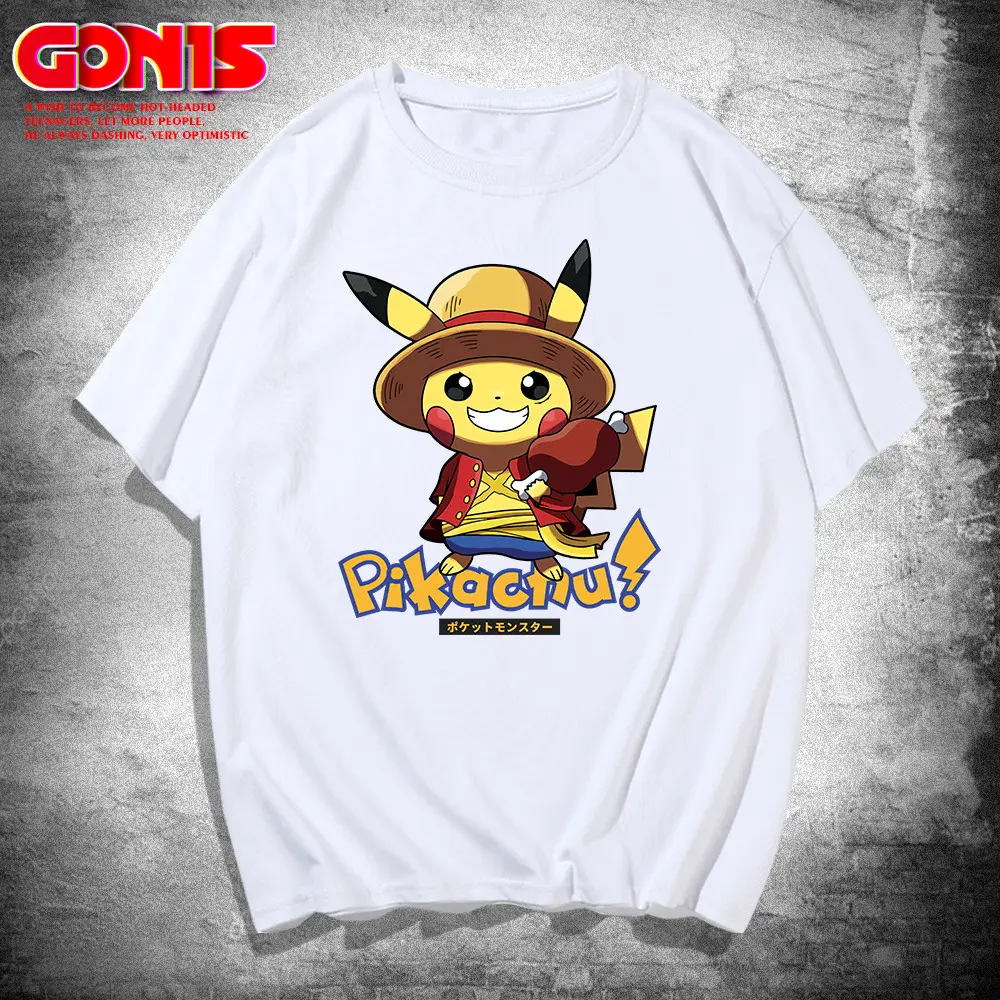 Pikachu Luffy Green T-Shirt for Men Women - Image 2