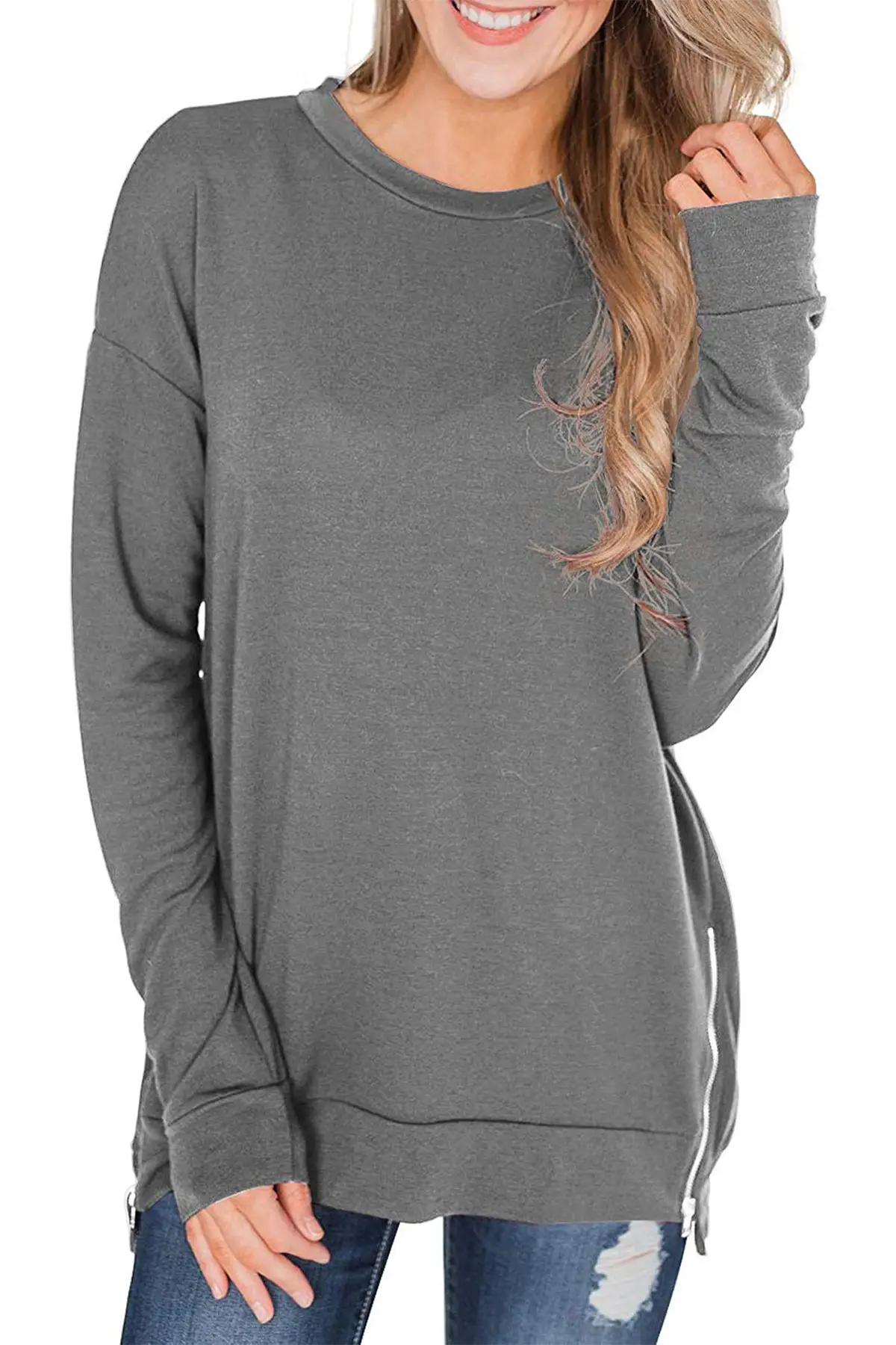 Women's Cross-Body Long Sleeve Sweater Purple - Image 2