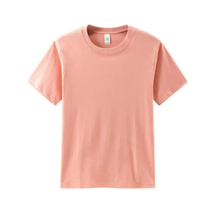 200g Cotton Heavy Men T-Shirt Peach Short Sleeve - Image 2