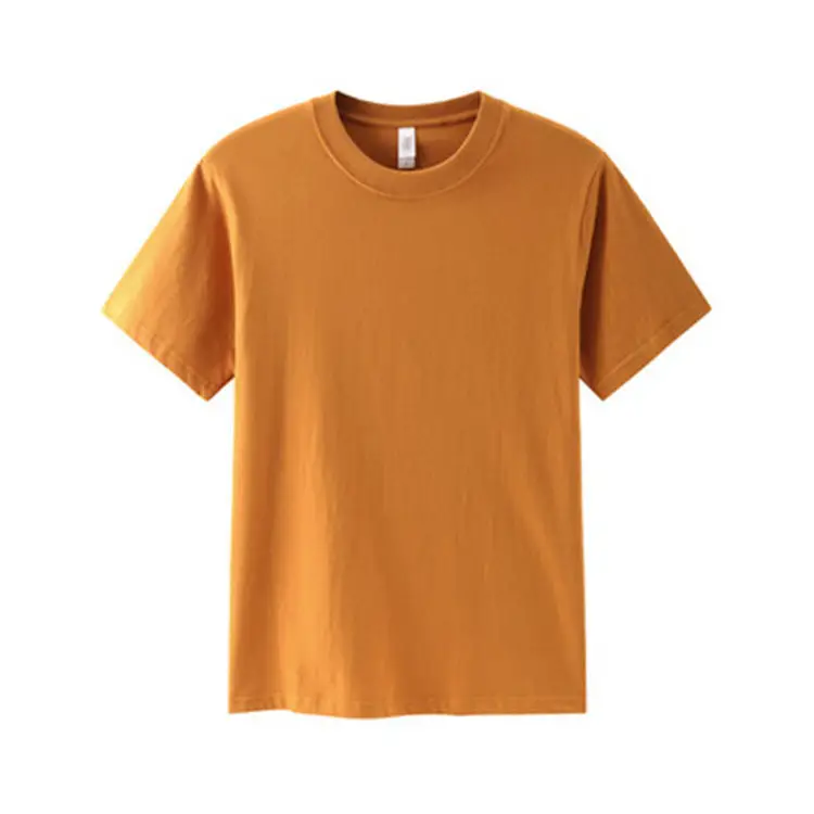 200g Cotton Heavy Men T-Shirt Peach Short Sleeve - Image 5