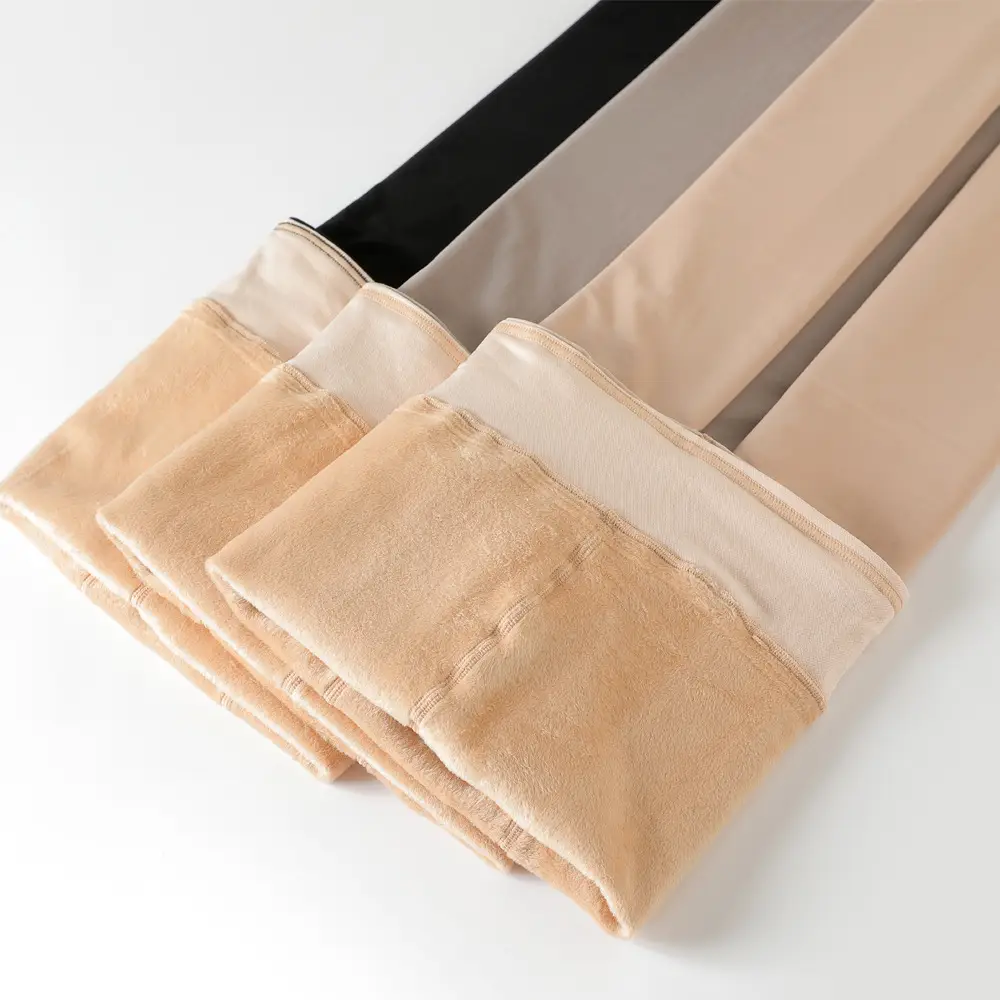 Fleece-Lined Women's Leggings Gray Skin Tone