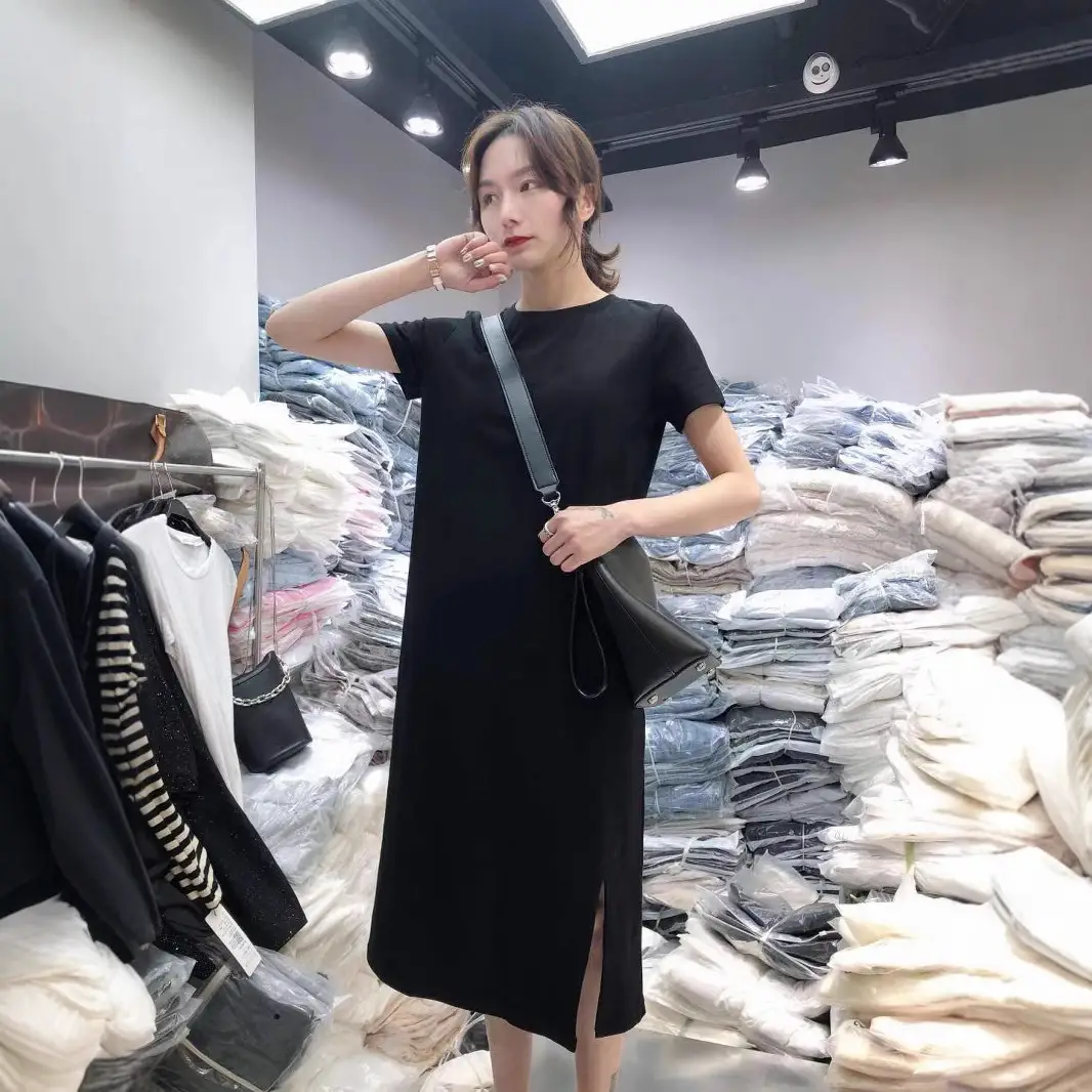 Women Plus Size Grey Loose Fit T-Shirt Dress - Image 6