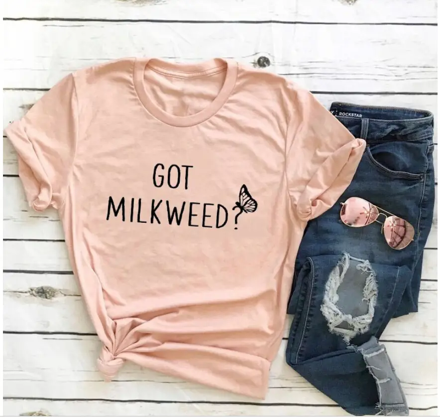 Yellow T-Shirt "Got Milkweed" for Men Women - Image 6