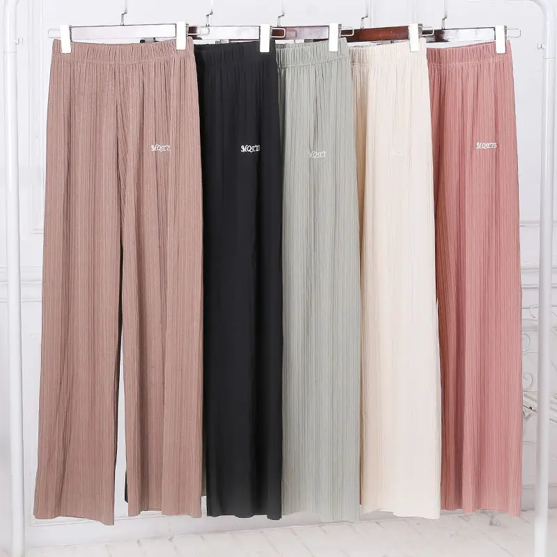 Women's Floral Print Casual Pants Black White - Image 2