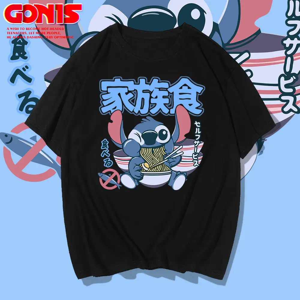 Men Black Stitch Stitch T-Shirt Star Baby Joint Anime Design - Image 9