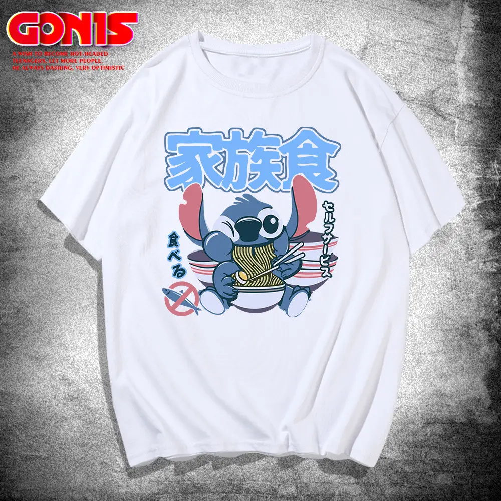 Men Black Stitch Stitch T-Shirt Star Baby Joint Anime Design - Image 2