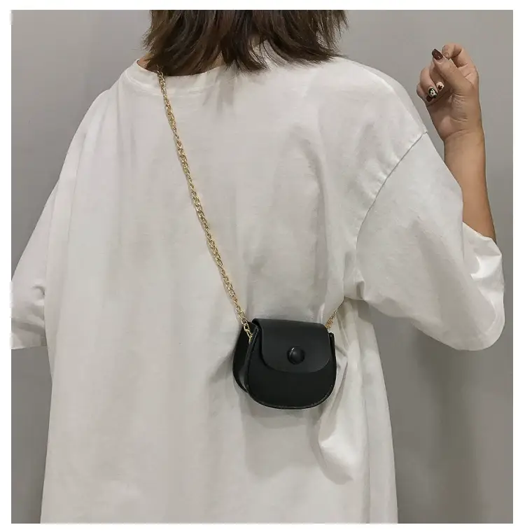 White Shoulder Crossbody Bag with Chain Strap — feature 53