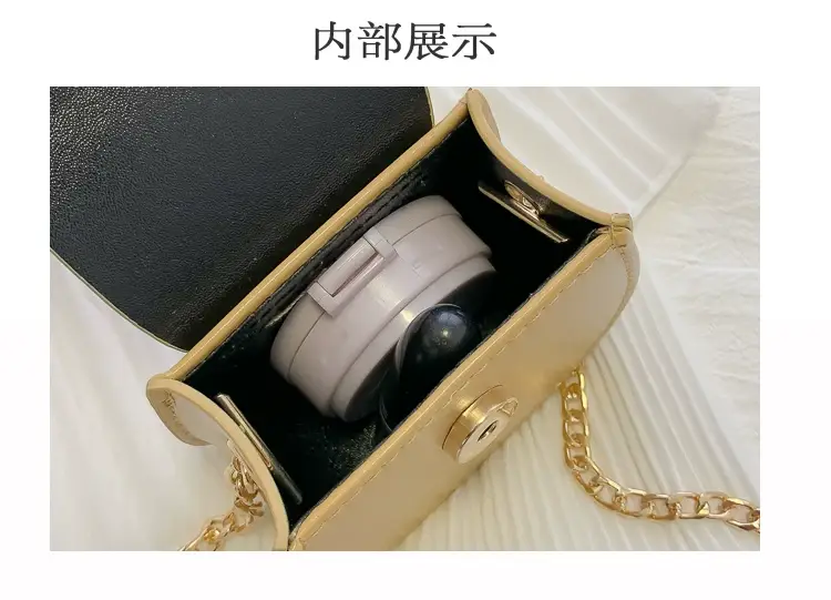 White Shoulder Crossbody Bag with Chain Strap — feature 68