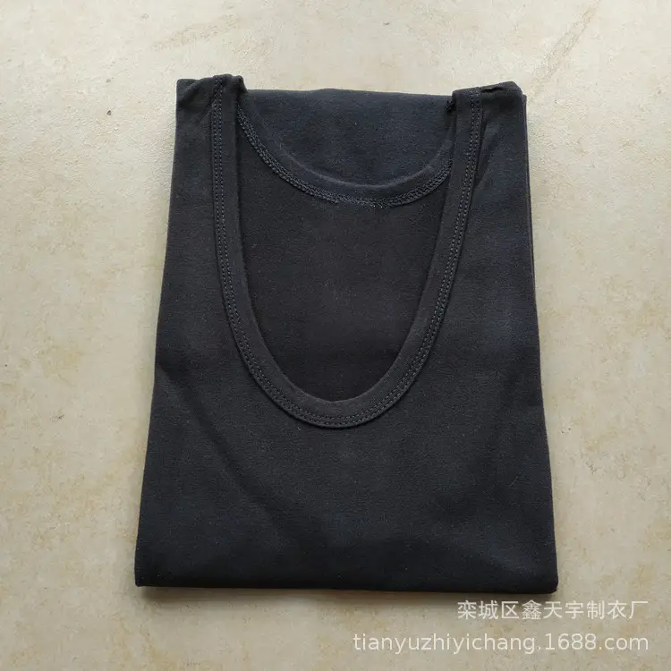 Men's Grey Threaded Vest with Elastic Underwear
