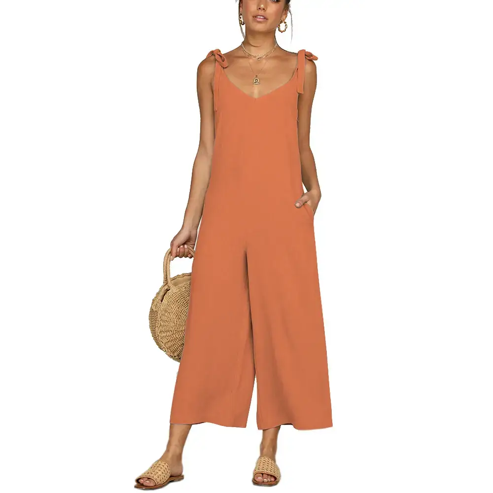 Women Yellow Cropped Jumpsuit Bow Suspender Set — feature 13