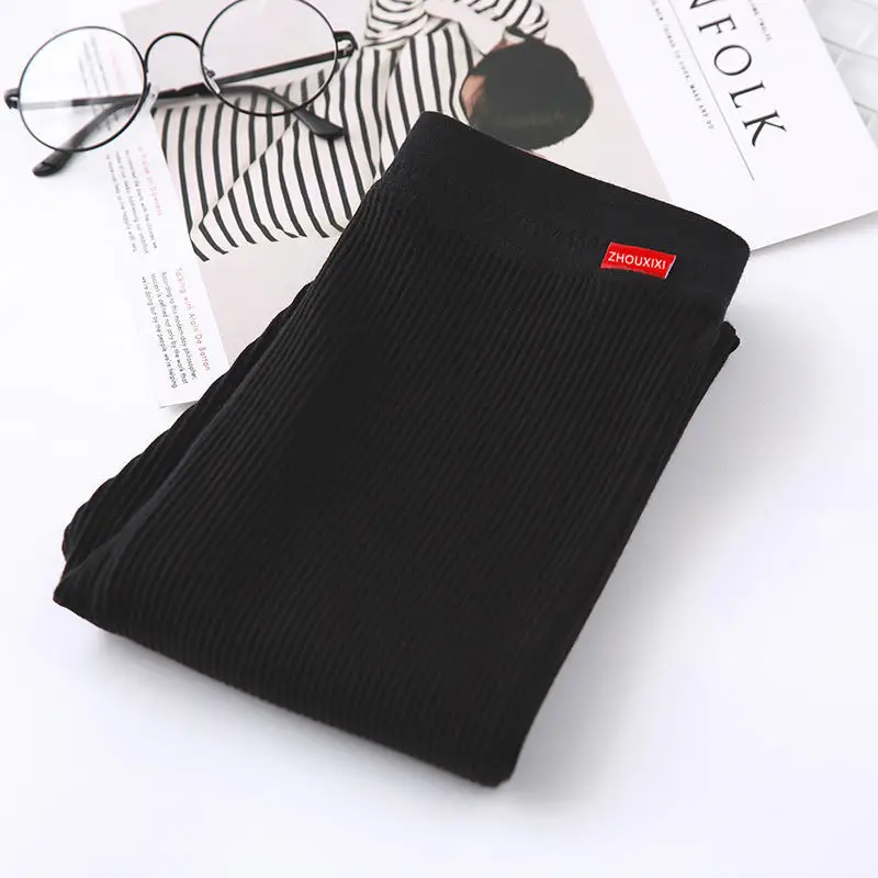Women's Red Vertical Strip Leggings 2025 Spring