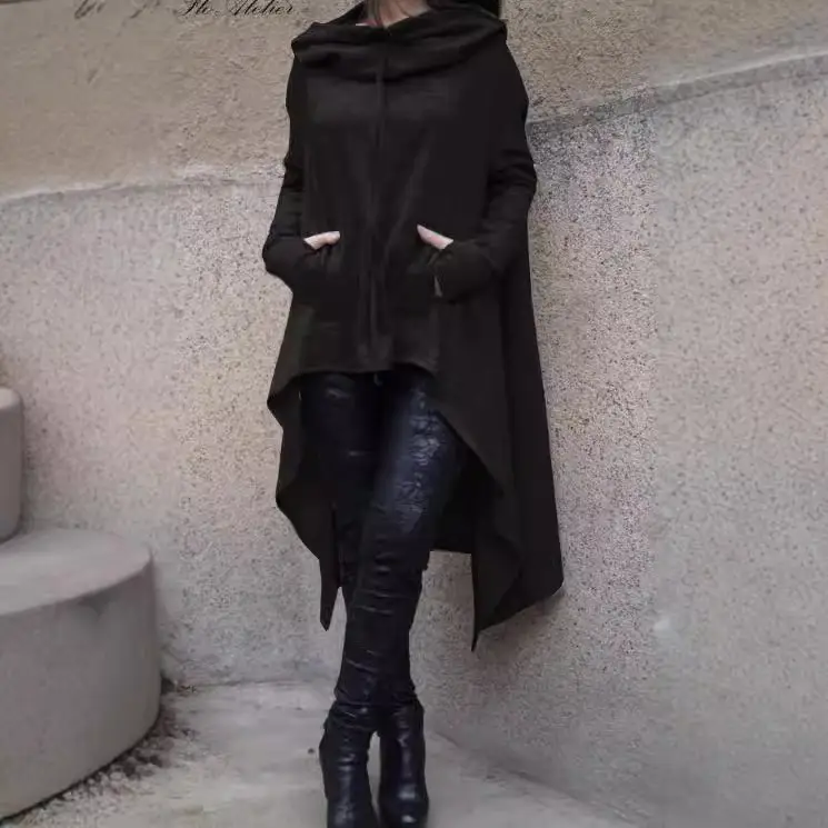 Orange Long Hooded Sweater for Women Winter - Image 11