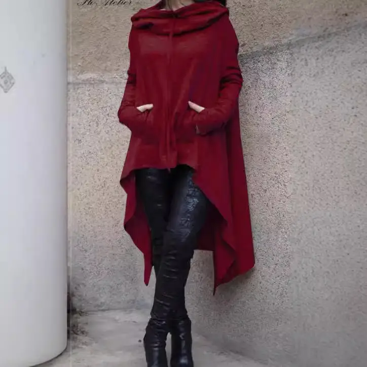 Orange Long Hooded Sweater for Women Winter - Image 12