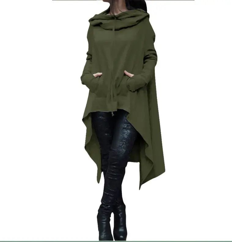Orange Long Hooded Sweater for Women Winter — feature 11