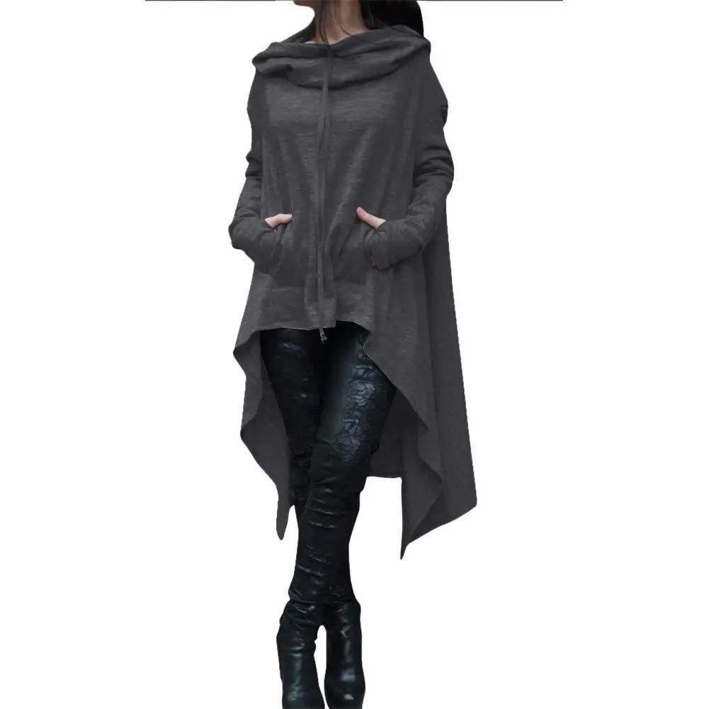 Orange Long Hooded Sweater for Women Winter — feature 15
