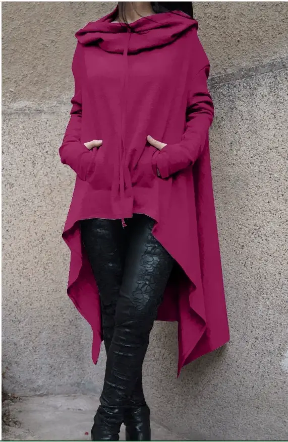 Orange Long Hooded Sweater for Women Winter — feature 16